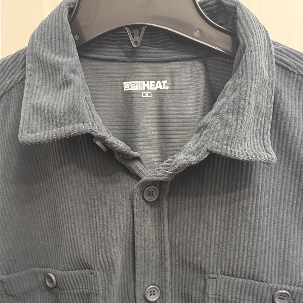 32 Degrees Men's Corduroy Shirt Jacket in Dark Gray